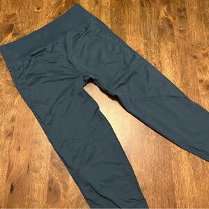 Fabletics High Rise Blue Leggings Large 22” Inseam Athletic Workout Athleisure